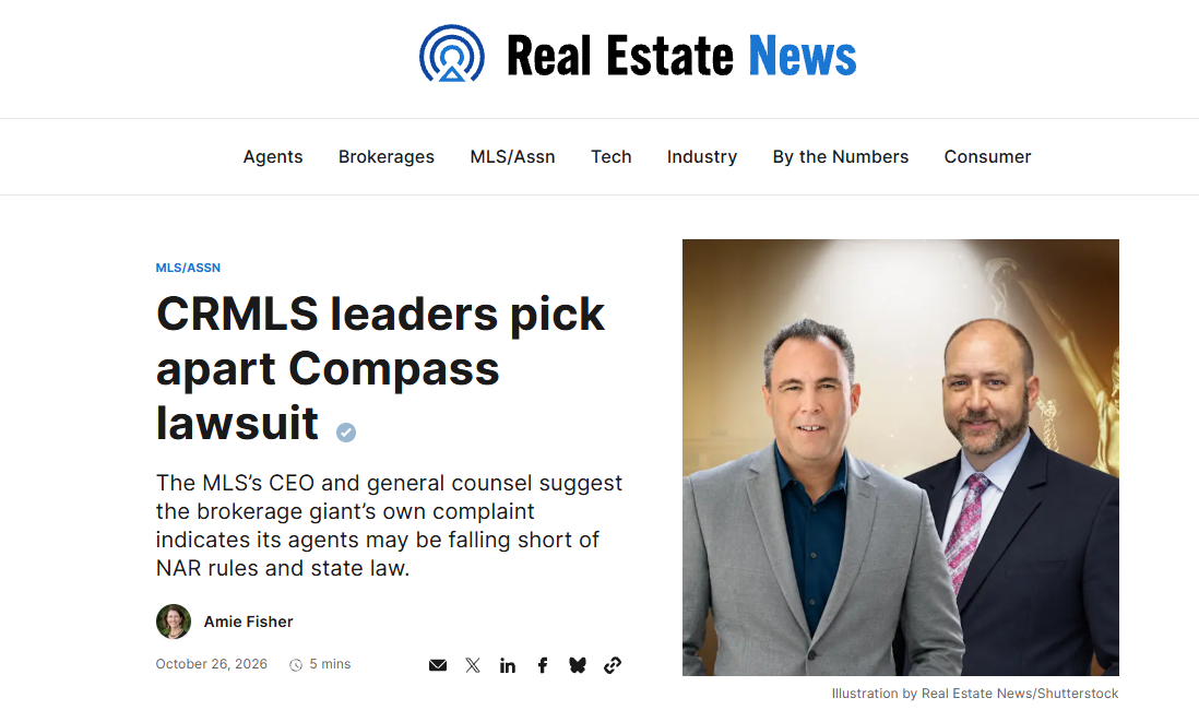 Real Estate News: CRMLS leaders pick apart Compass lawsuit