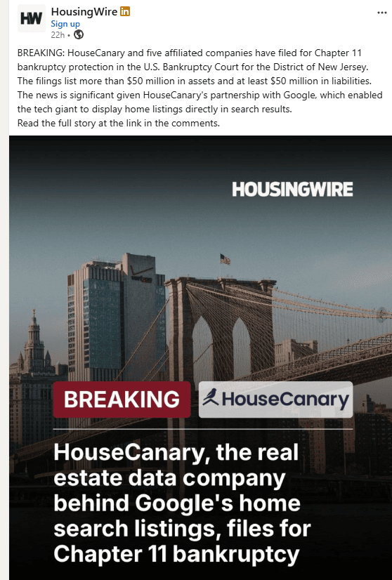HouseCanary bankruptcy news graphic