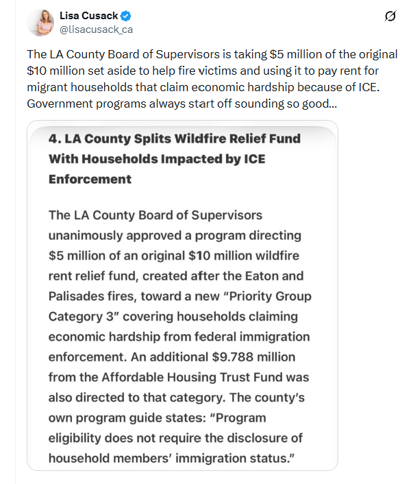 LA County splits wildfire relief fund — $5M redirected to households claiming ICE-related hardship